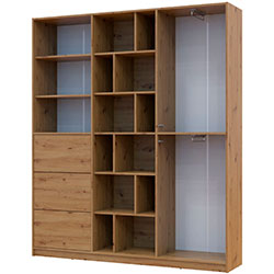 Фото Шафа розпашна з шухлядами Морган Дуб Артизан + Дуб Артизан