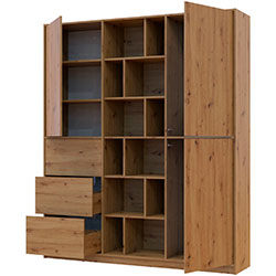 Фото Шафа розпашна з шухлядами Морган Дуб Артизан + Дуб Артизан