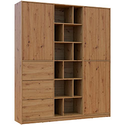 Фото Шафа розпашна з шухлядами Морган Дуб Артизан + Дуб Артизан