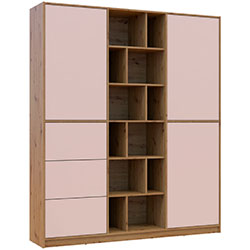 Фото Шафа розпашна з шухлядами Морган Дуб Артизан + Кашемір