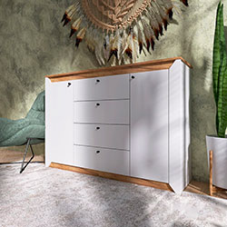 Фото Комод 1400 Нордик Дуб Крафт Золотий + Білий