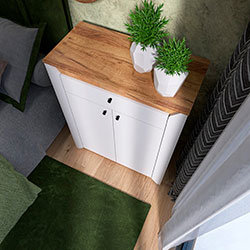 Фото Тумба 800 Нордик Дуб Крафт Золотий + Білий