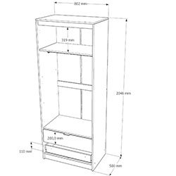 Фото Шафа 800 Сіті / City Дуб Сонома + Білий
