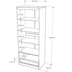 Фото Шафа 800 Сіті / City Дуб Сонома + Білий