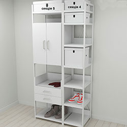 Фото Шафа Гардероб Уні секція 5 Конект 220x60x50 32 мм