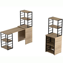 Фото Стіл-тумба трансформер Смарт 3/1 з етажеркою 1430x1450x500