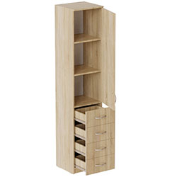 Фото Пенал Анжело на 3 полиці з дверима та 4 ящиками 1900x400x380