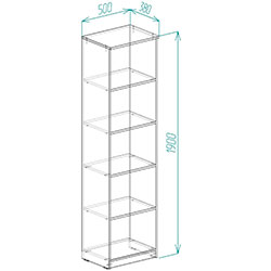 Фото Пенал Анжело на 5 полиць 1900x500x380