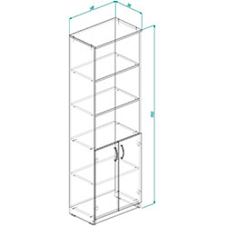 Фото Шафа Анжело на 5 полиць з 2 дверима 1900x600x380