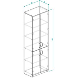 Фото Шафа Анжело на 5 полиць з 4 дверима 1900x600x380