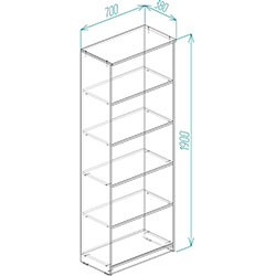 Фото Шафа Анжело на 5 полиць 1900x700x380