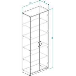 Фото Шафа Анжело на 5 полиць 2 двері 1900x800x380