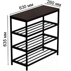 Фото Полиця для взуття Слайм 3 635x630x260