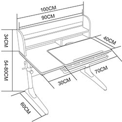 Фото Зростаюча парта для школярів Cubby Nerine Grey