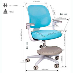 Фото Дитяче крісло Marte Blue Cubby з підлокітниками