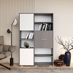 Фото Стелаж 3Д Сірий Графіт + Німфеа Альба