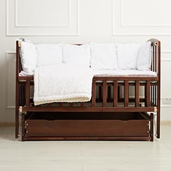 Фото Ліжечко дитяче Valeri з відкидною боковиною з шухлядою на підшипниках 600x1200 (1В220-2 Р)