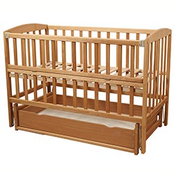 Фото Ліжечко дитяче Valeri з відкидною боковиною з шухлядою на підшипниках 600x1200 (1В220-2 Р)