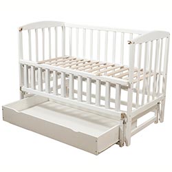 Фото Ліжечко дитяче Valeri з відкидною боковиною з шухлядою на підшипниках 600x1200 (1В220-2 Р)