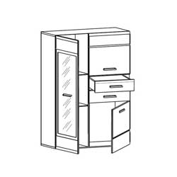 Фото 015 Вушер / Vusher Вітрина REG 1W2D2S L/P Німфеа Альба