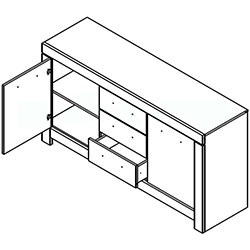 Фото Комод KOM 2D3S Белен / Belen Дуб Травіата + Дуб Болотний Коричневий