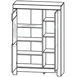 Фото Вітрина REG 1D1W Белен / Belen Дуб Травіата + Дуб Болотний Коричневий