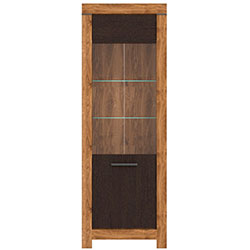 Фото Вітрина REG 1W Белен / Belen Дуб Травіата + Дуб Болотний Коричневий