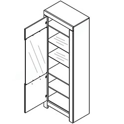 Фото Вітрина REG 1W Белен / Belen Дуб Травіата + Дуб Болотний Коричневий