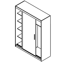 Фото Шафа купе 160 Сара / Sara Дуб Сонома + Німфеа Альба