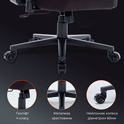 Фото Крісло ігрове FGC750B Fabric Black