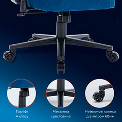 Фото Крісло ігрове FGC750DB Fabric Dark Blue