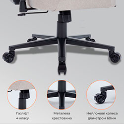 Фото Крісло ігрове FGC750LG Fabric Light Gray