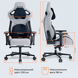 Фото Крісло ігрове GC900DG Fabric Dark Grey