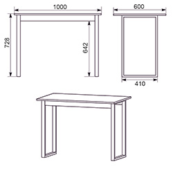 Фото Стіл письмовий Лофт-1