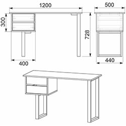 Фото Стіл письмовий Лофт-3