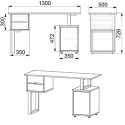Фото Стіл письмовий Лофт-4