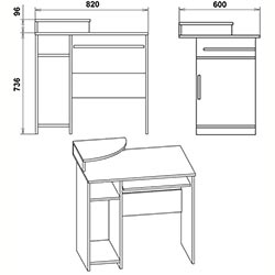 Фото Стіл комп’ютерний СКМ-1