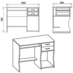 Фото Стіл комп’ютерний СКМ-7