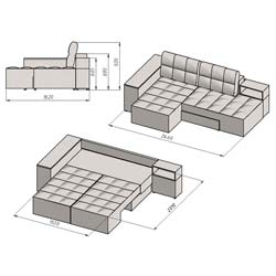 Фото Кутовий диван трансформер Бруклін