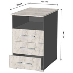 Тумба з ящиками приставна Діловий