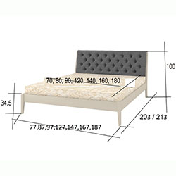 Фото Ліжко з м’яким узголів’ям Рим Н 180х190