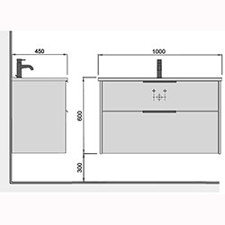 Фото Тумба з умивальником Line Craft-100-A (Cosmo-100)