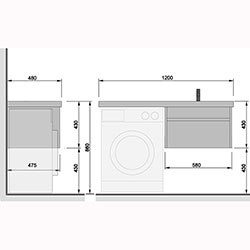 Фото Тумба з умивальником Wing-60-А-W R