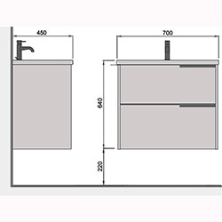 Фото Тумба з умивальником Cubic-70-A