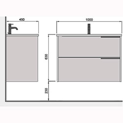 Фото Тумба з умивальником Cubic-100-A