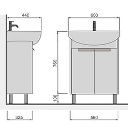 Фото Тумба з умивальником Dakota Craft-60