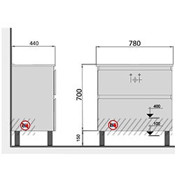 Фото Тумба зі стільницею Палермо-80-U ST Білий