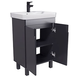 Фото Тумба з умивальником Simple Graphite-55-U