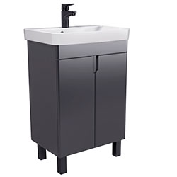 Фото Тумба з умивальником Simple Graphite-55-U