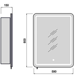 Фото Дзеркальна шафа Oregon MCL-60